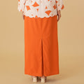The Oasis Women Column Skirt with Back Pleats Orange - Umbi