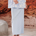 The Oasis Women Column Skirt with Back Pleats Sky Blue - Umbi