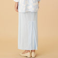 The Oasis Women Column Skirt with Back Pleats Sky Blue - Umbi