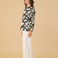 The Oasis Women Kurung Top with Scallop Embroidery Shadow Print - Umbi