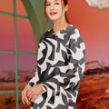 The Oasis Women Kurung Top with Scallop Embroidery Shadow Print - Umbi