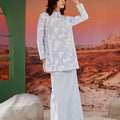 The Oasis Women Mandarin Collar Kurung Top Mirage Print - Umbi