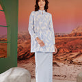 The Oasis Women Mandarin Collar Kurung Top Mirage Print - Umbi
