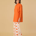 The Oasis Women Mandarin Collar Kurung Top Orange - Umbi