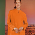 The Oasis Women Mandarin Collar Kurung Top Orange - Umbi