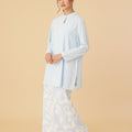 The Oasis Women Mandarin Collar Kurung Top Sky Blue - Umbi