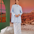 The Oasis Women Mandarin Collar Kurung Top Sky Blue - Umbi