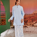 The Oasis Women Mandarin Collar Kurung Top Sky Blue - Umbi