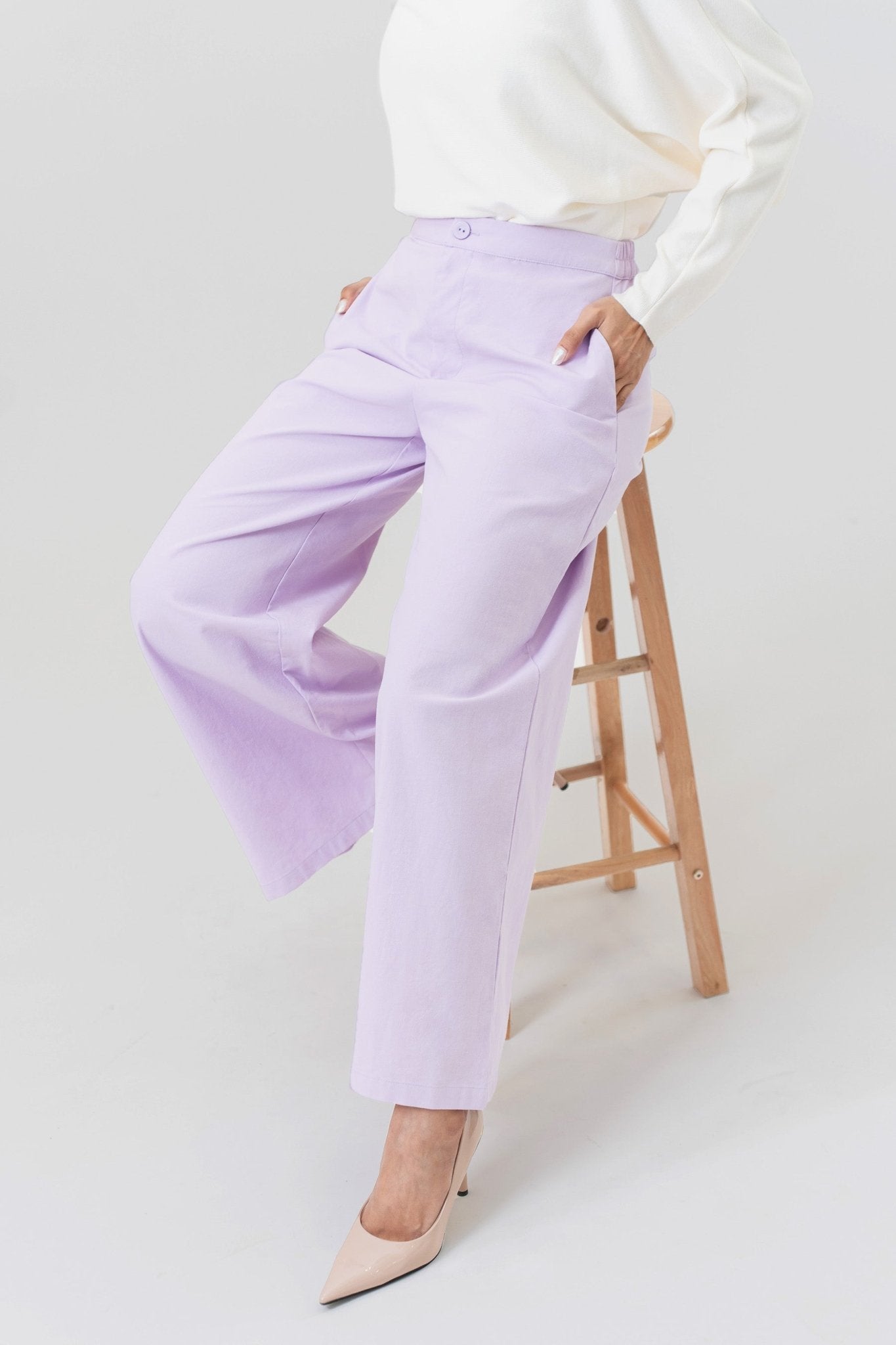 The Office Runway Women Straight Cut Pants Lilac - Umbi