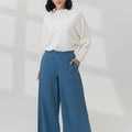 The Office Runway Women Straight Cut Pants Steel Blue - Umbi