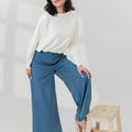 The Office Runway Women Straight Cut Pants Steel Blue - Umbi