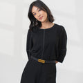 The Office Runway Women Three Quarter Sleeve Blouse Black - Umbi