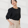The Office Runway Women Three Quarter Sleeve Blouse Black - Umbi