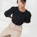 The Office Runway Women Three Quarter Sleeve Blouse Black - Umbi