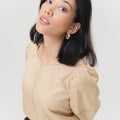 The Office Runway Women Three Quarter Sleeve Blouse Latte - Umbi