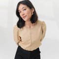 The Office Runway Women Three Quarter Sleeve Blouse Latte - Umbi