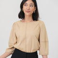 The Office Runway Women Three Quarter Sleeve Blouse Latte - Umbi