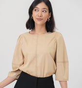 The Office Runway Women Three Quarter Sleeve Blouse Latte - Umbi