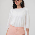 The Office Runway Women Three Quarter Sleeve Blouse White - Umbi
