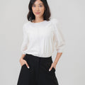 The Office Runway Women Three Quarter Sleeve Blouse White - Umbi