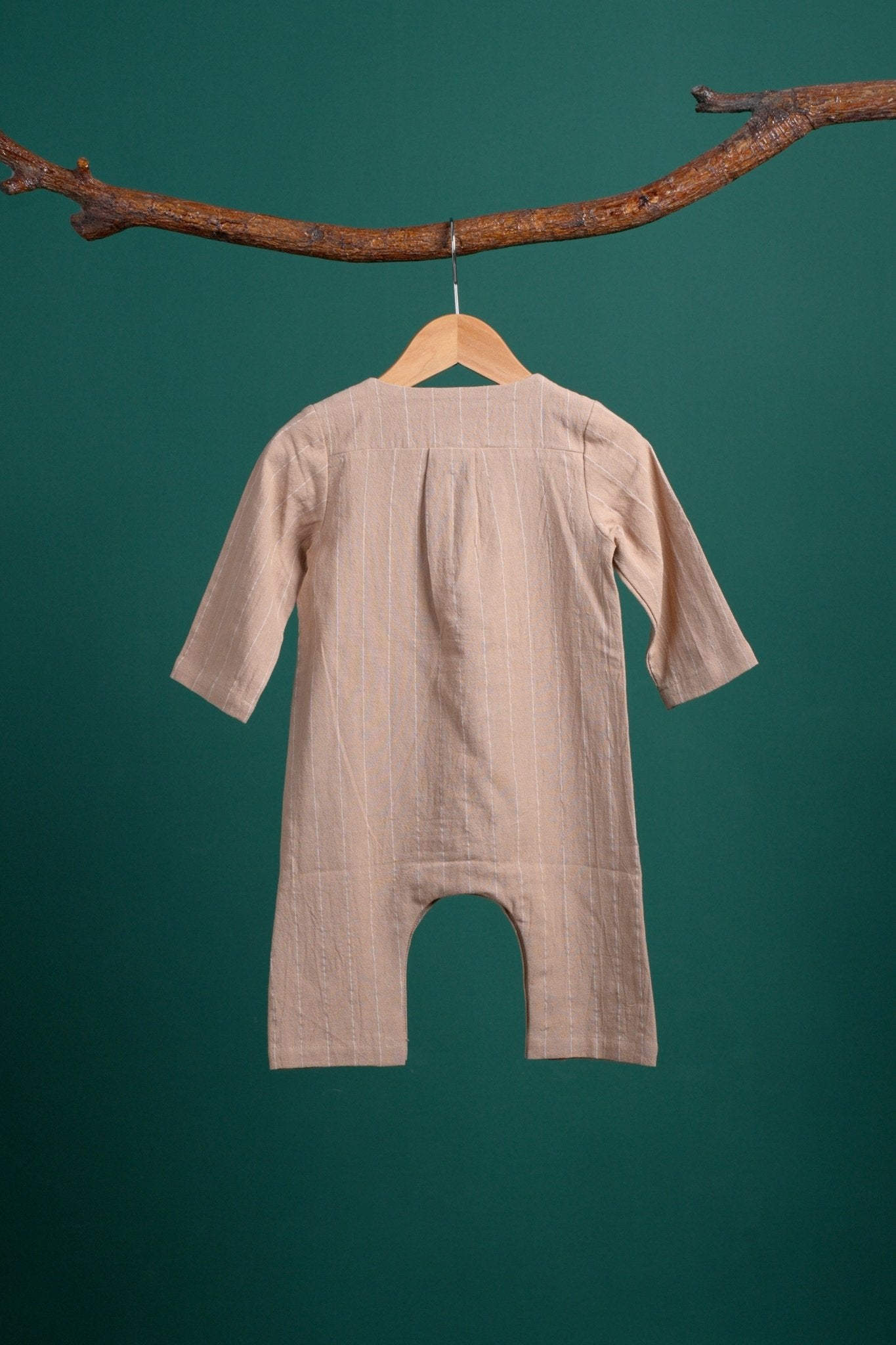 The Rimba Raya Baby Jumpsuit Caramel Stripes - Umbi