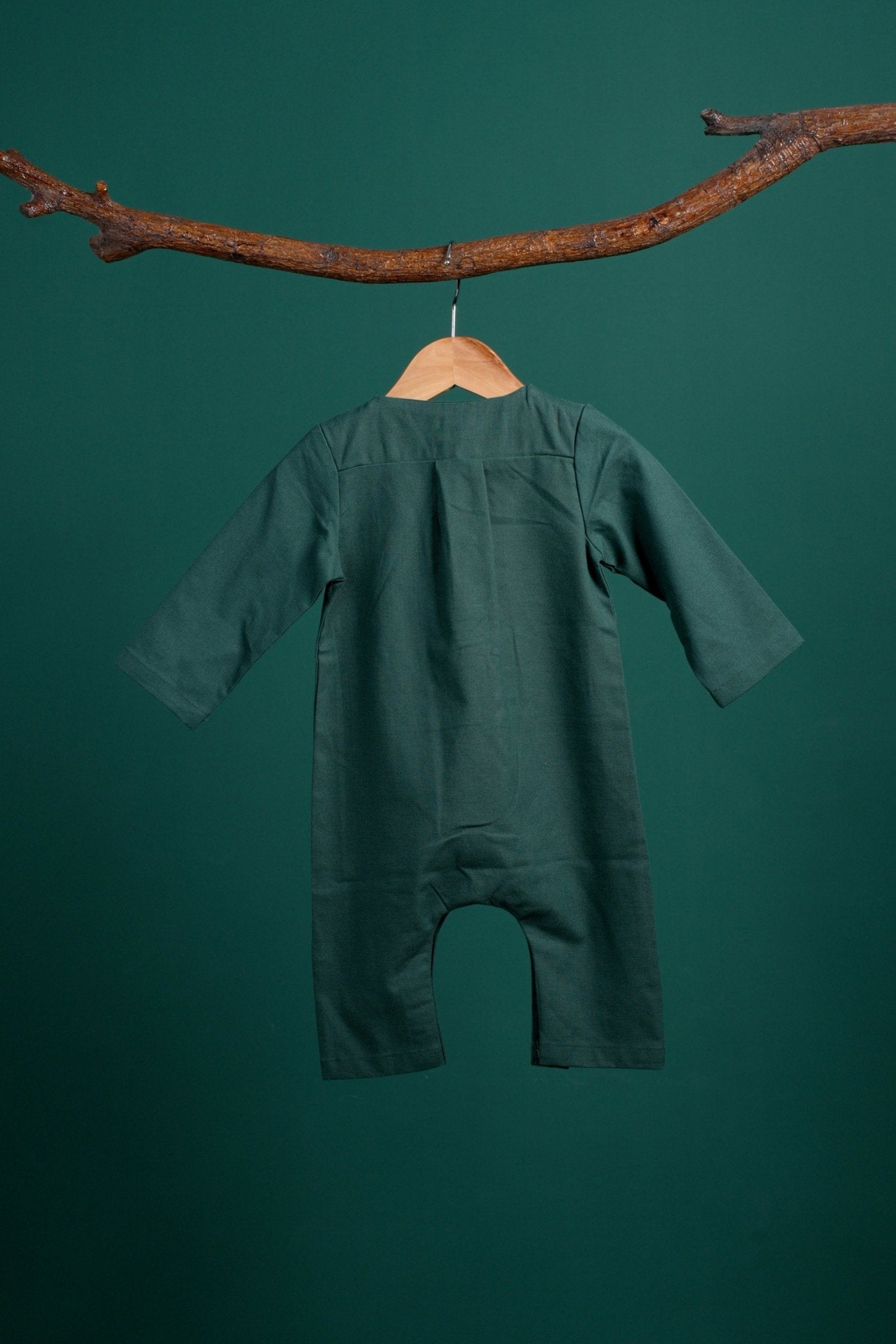 The Rimba Raya Baby Jumpsuit Dark Green - Umbi