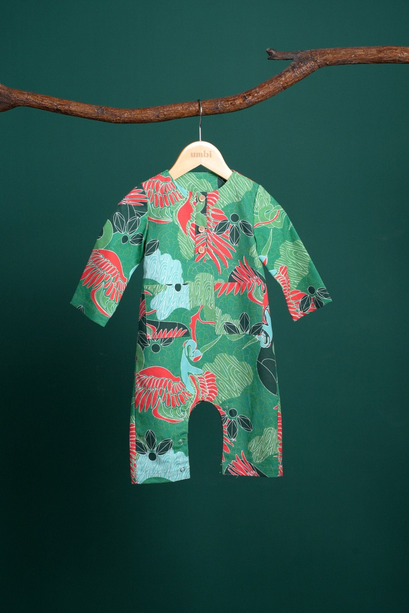 The Rimba Raya Baby Jumpsuit Rimba Print - Umbi