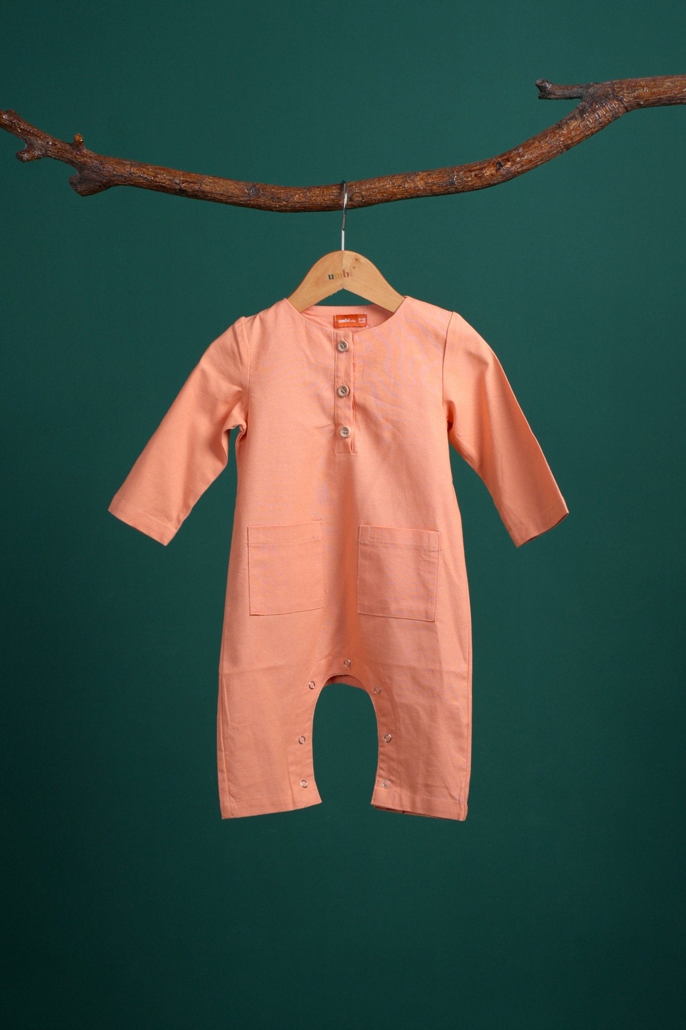 The Rimba Raya Baby Jumpsuit Salmon - Umbi