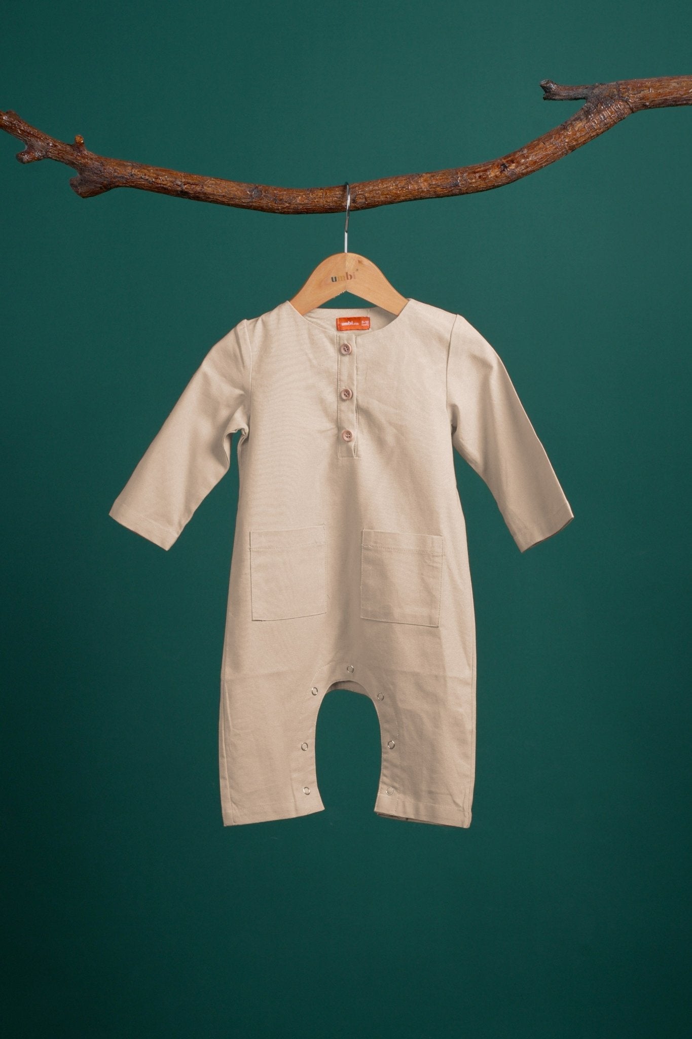 The Rimba Raya Baby Jumpsuit Sand - Umbi