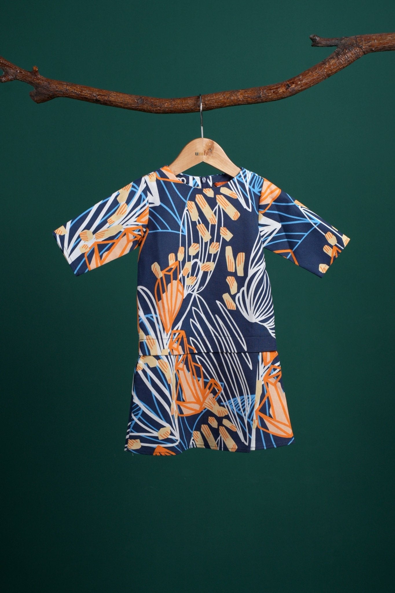 The Rimba Raya Baby Kurung Dress Senja Print - Umbi