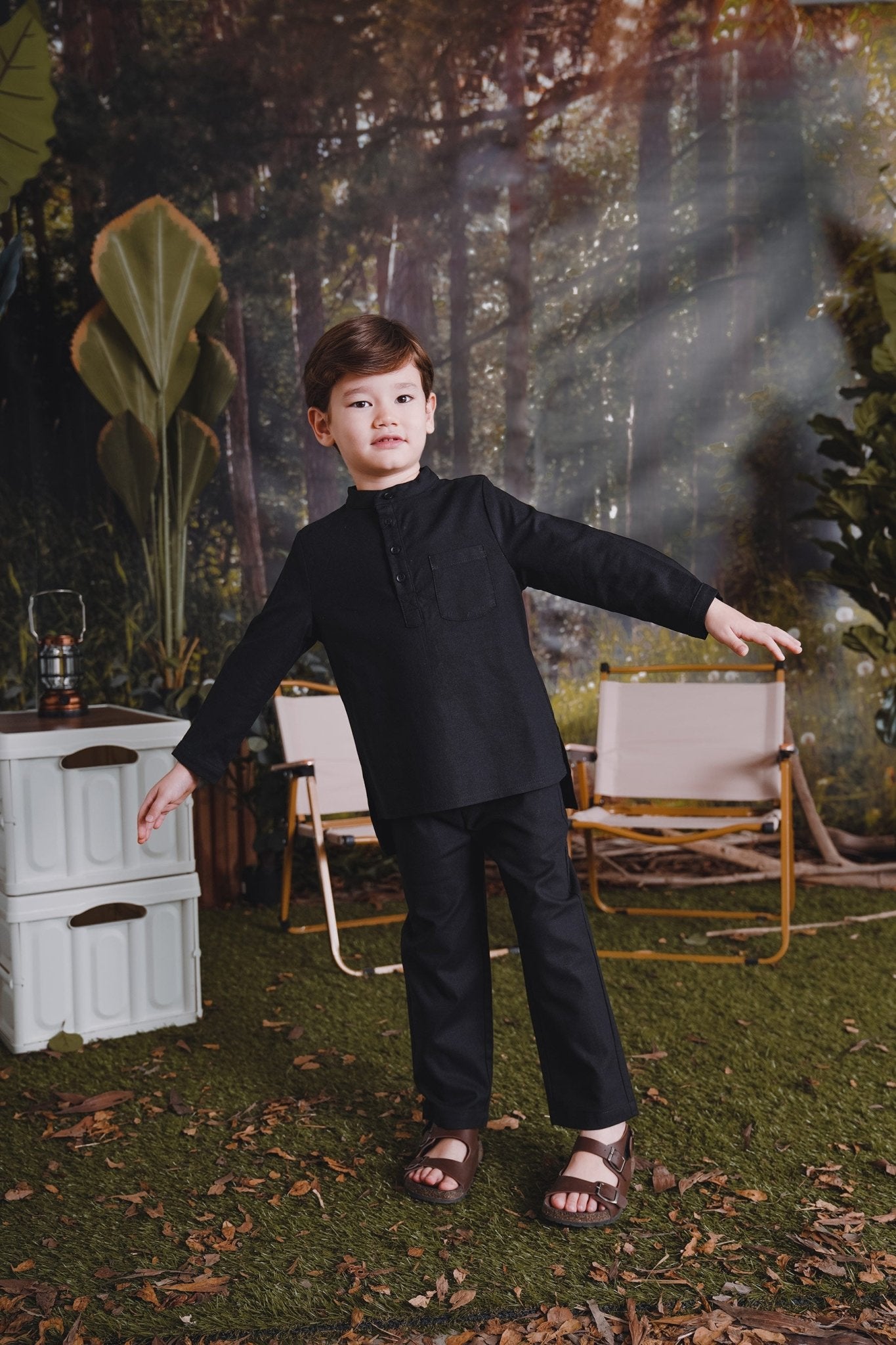 The Rimba Raya Boy Baju Melayu Set Black - Umbi
