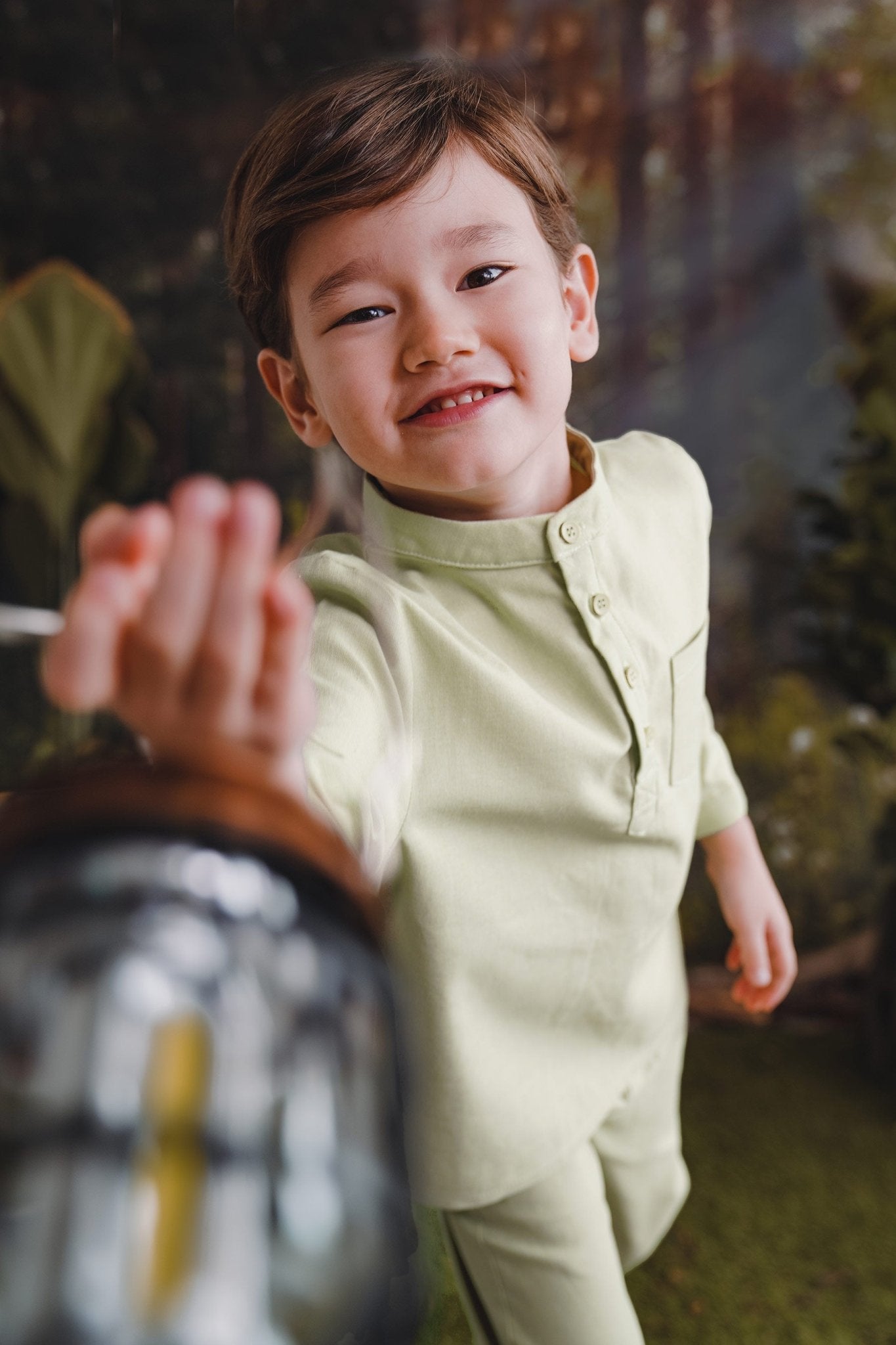 The Rimba Raya Boy Baju Melayu Set Matcha Green - Umbi