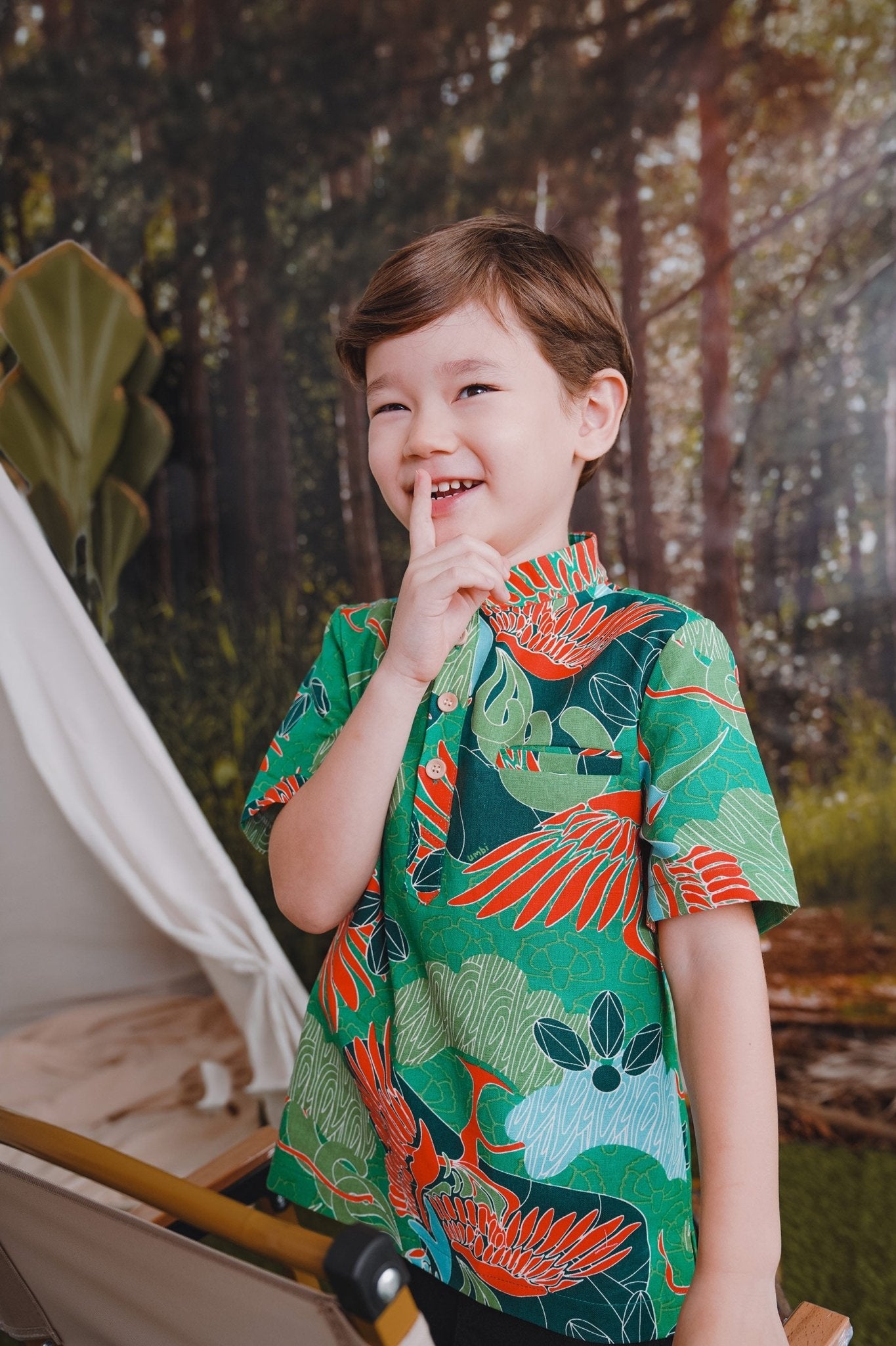 The Rimba Raya Boy Short Sleeves Shirt Rimba Print - Umbi