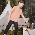The Rimba Raya Boy Short Sleeves Shirt Salmon - Umbi