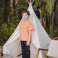 The Rimba Raya Boy Short Sleeves Shirt Salmon - Umbi