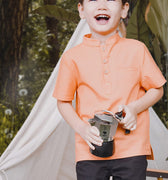 The Rimba Raya Boy Short Sleeves Shirt Salmon - Umbi
