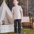 The Rimba Raya Boy Short Sleeves Shirt Sand - Umbi