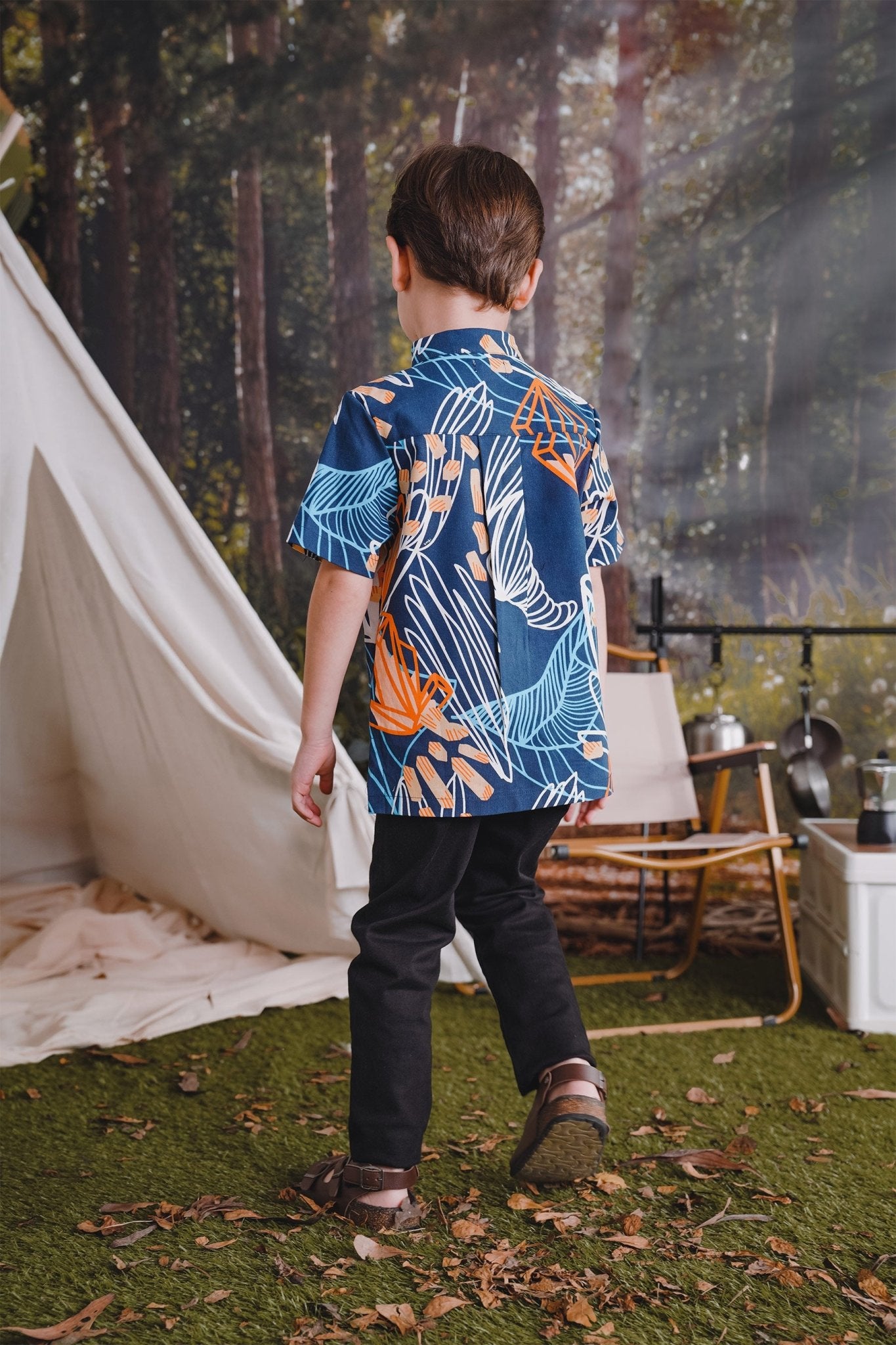 The Rimba Raya Boy Short Sleeves Shirt Senja Print - Umbi