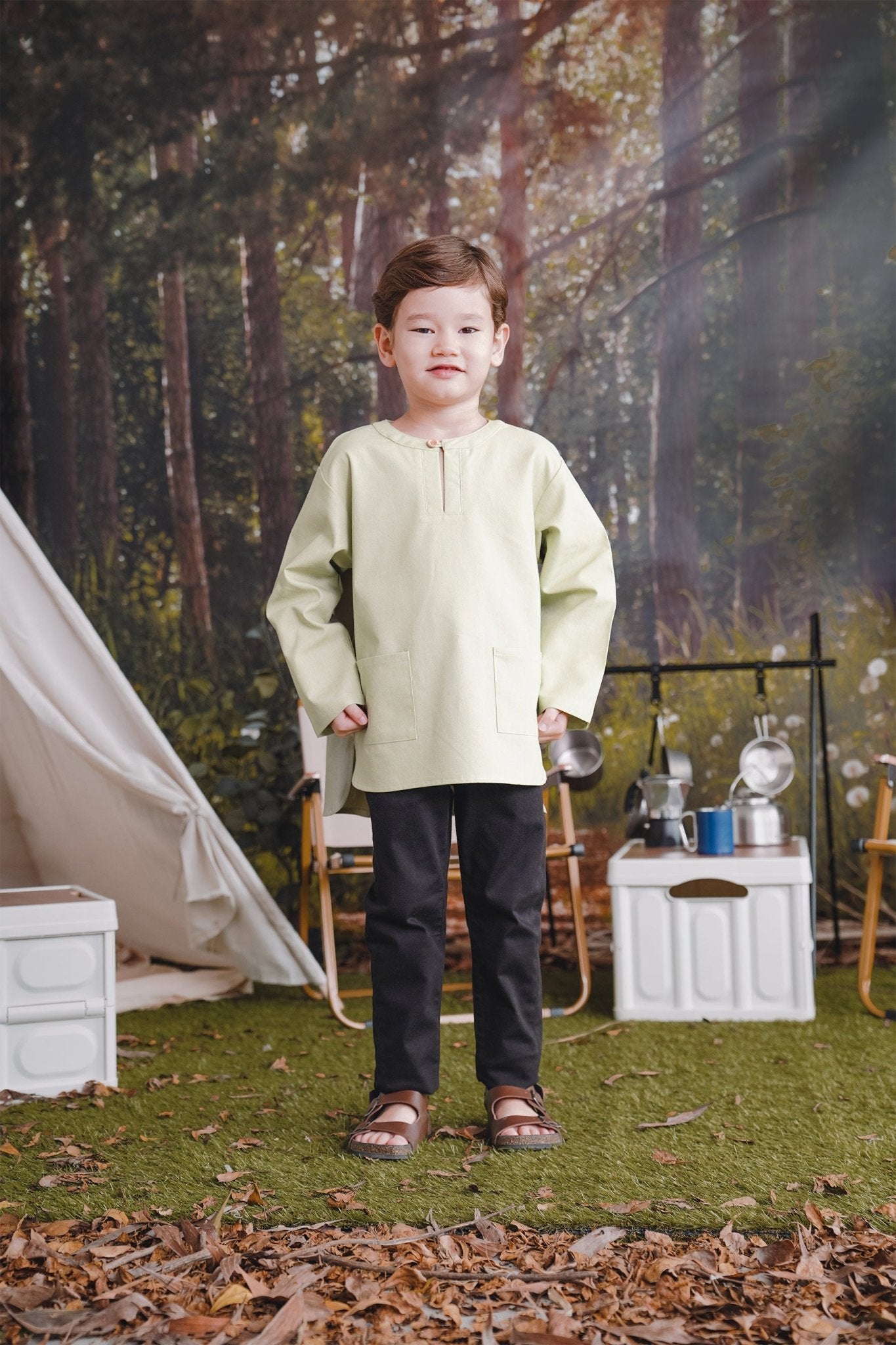The Rimba Raya Boy Teluk Belanga Top Matcha Green - Umbi