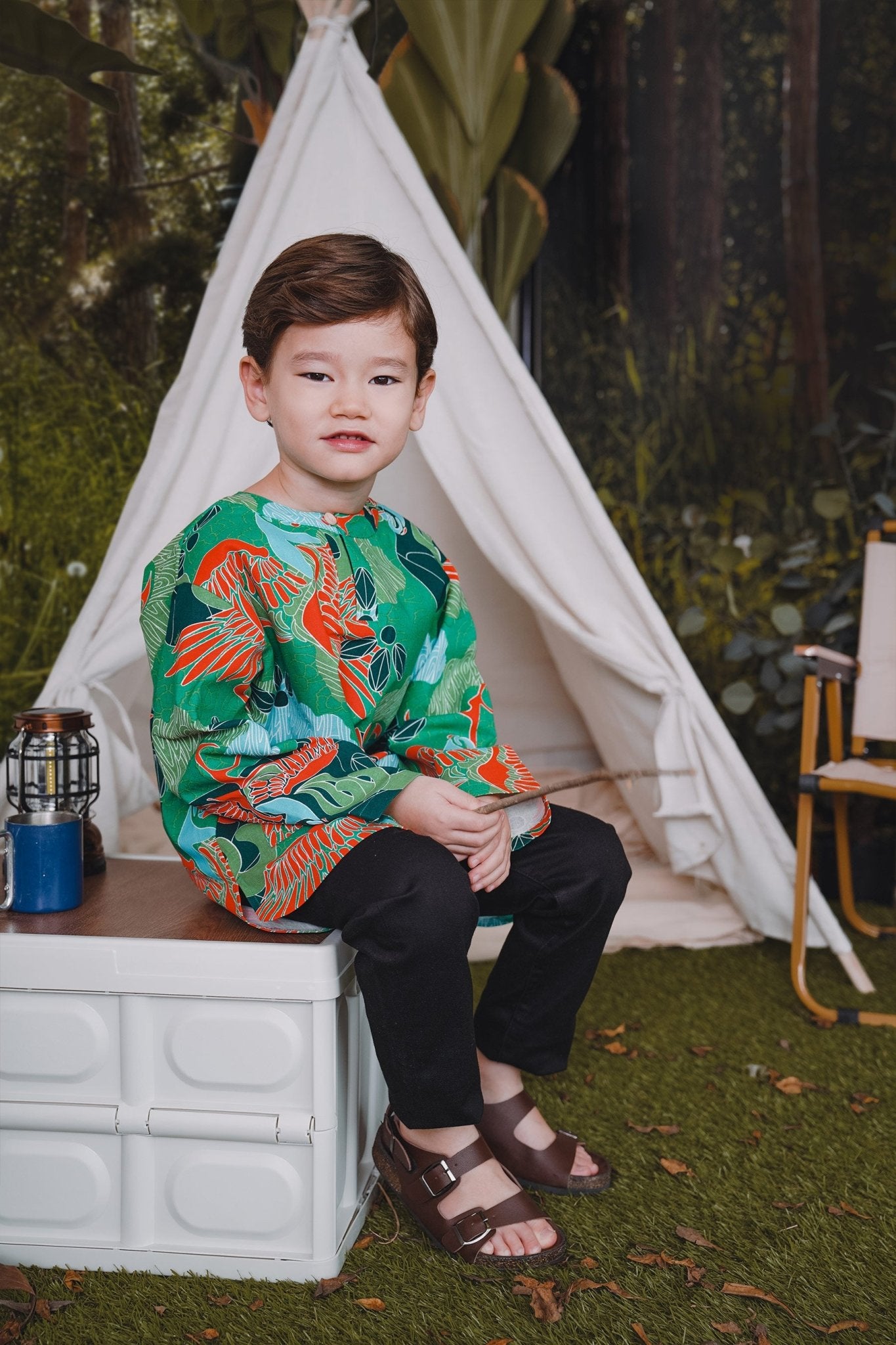 The Rimba Raya Boy Teluk Belanga Top Rimba Print - Umbi