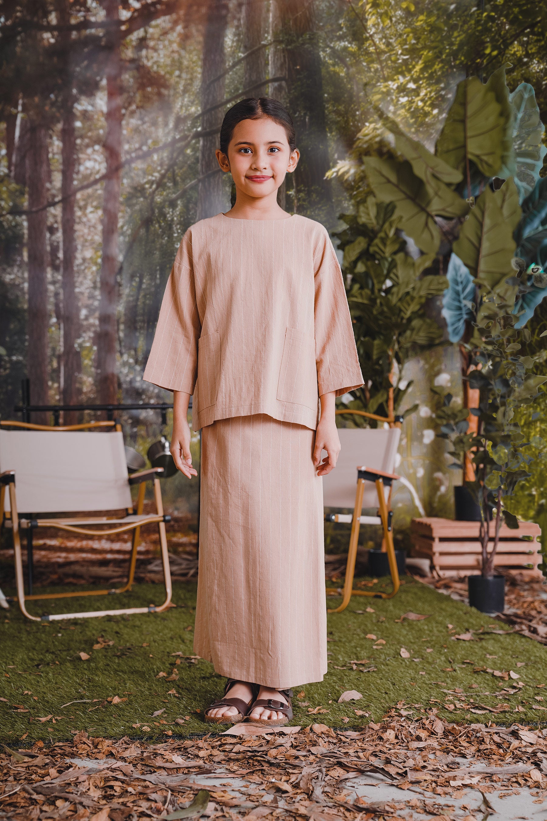 The Rimba Raya Girl Classic Skirt Caramel Stripes