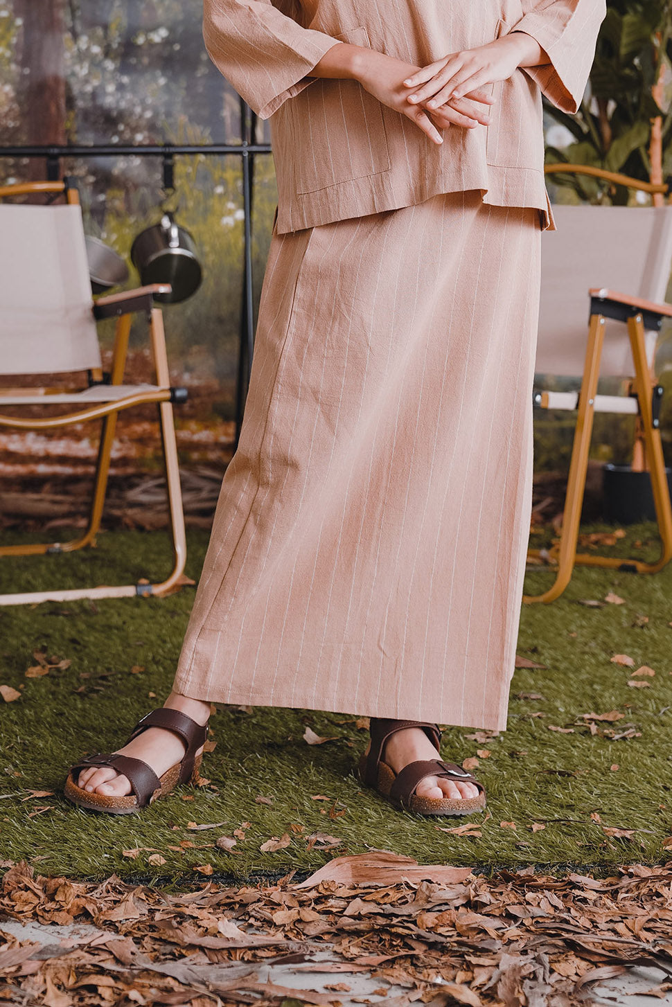 The Rimba Raya Girl Classic Skirt Caramel Stripes