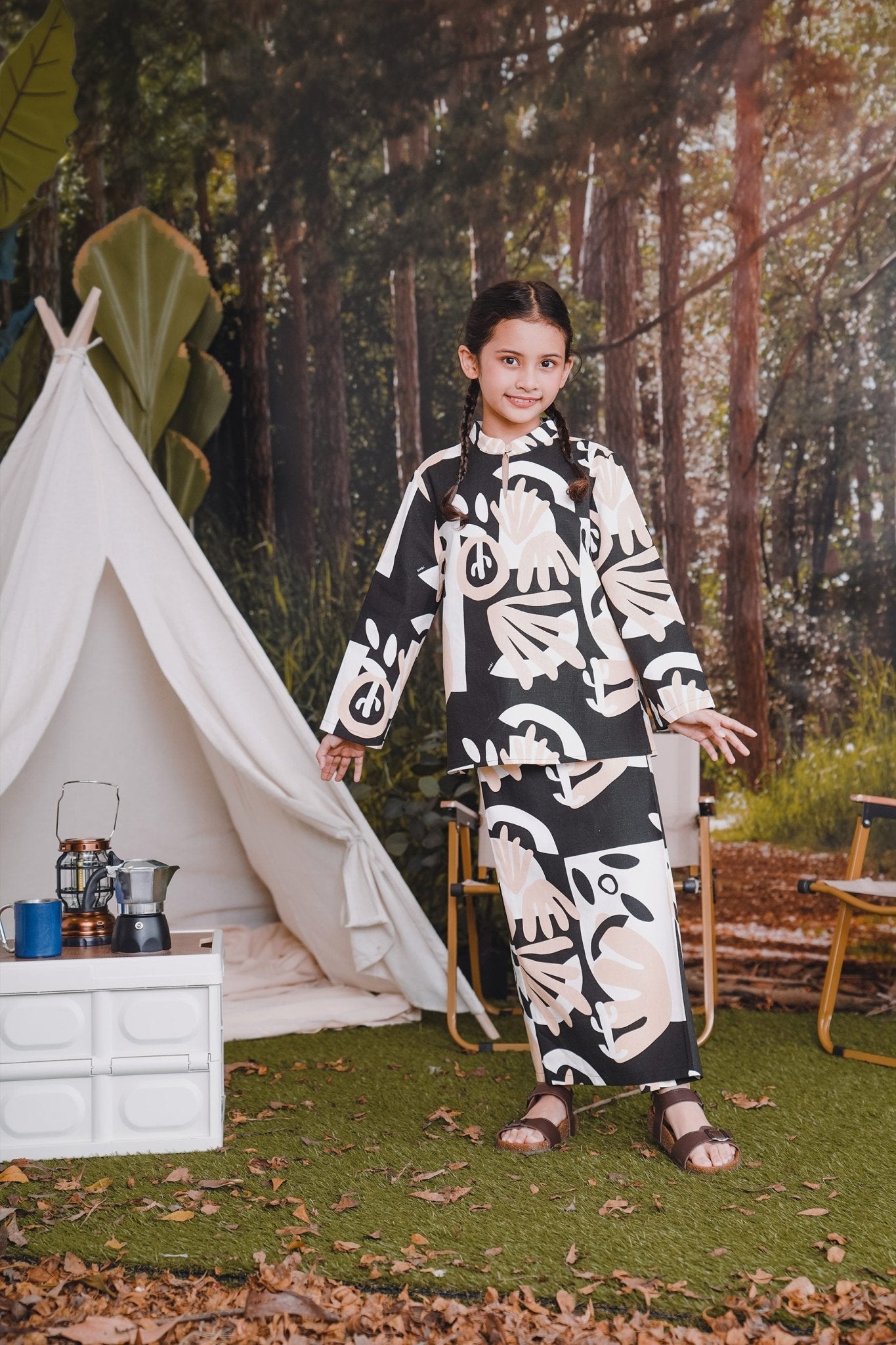 The Rimba Raya Girl Classic Skirt Cempaka Print - Umbi
