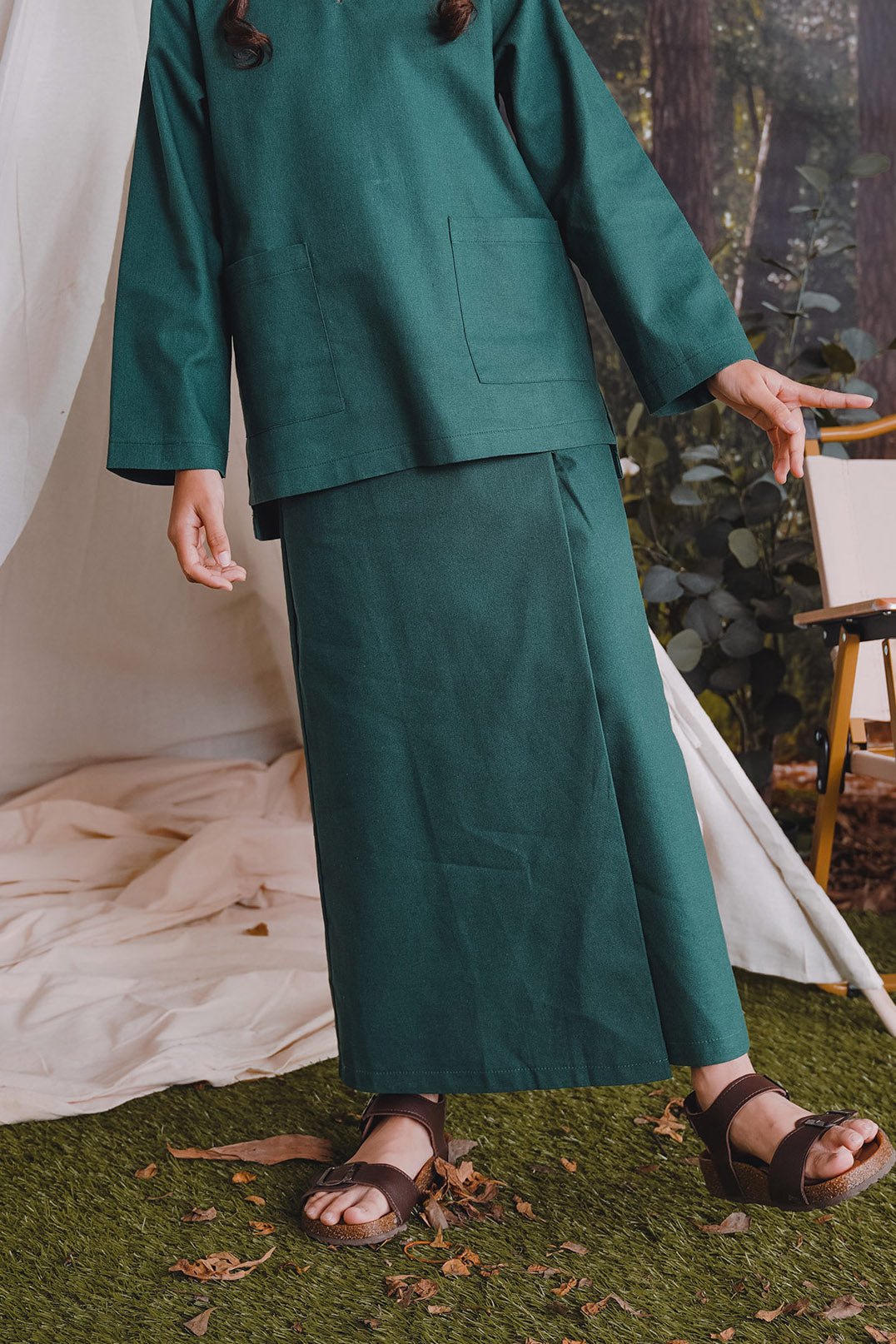 The Rimba Raya Girl Classic Skirt Dark Green - Umbi