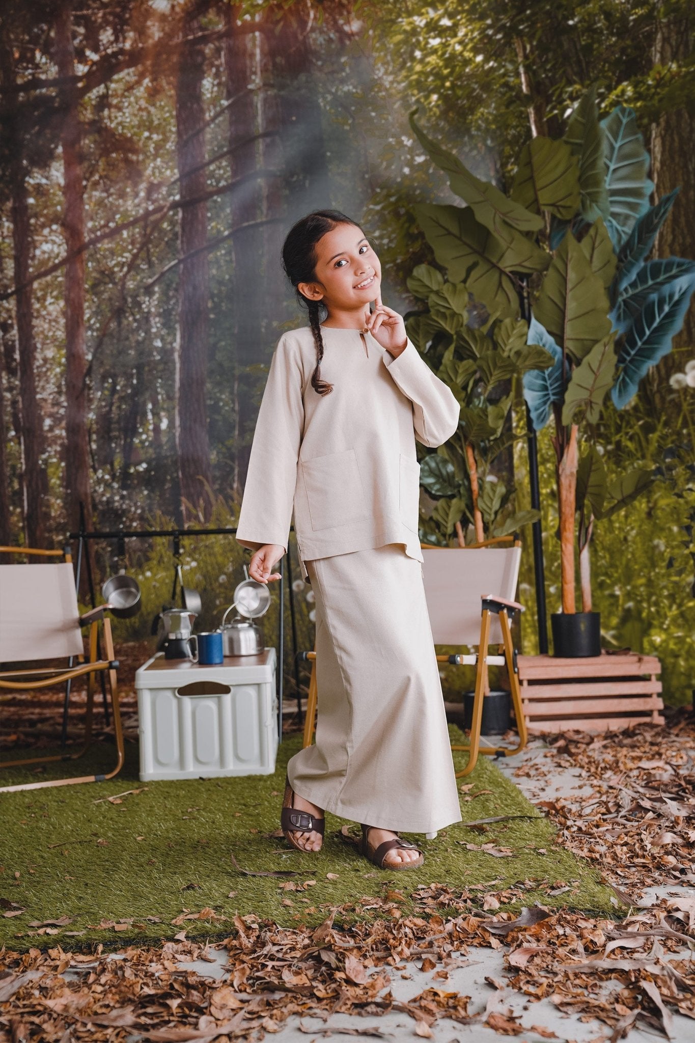 The Rimba Raya Girl Classic Skirt Sand - Umbi
