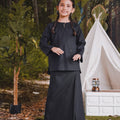 The Rimba Raya Girl Kurung Top Black - Umbi