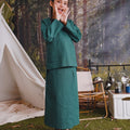 The Rimba Raya Girl Kurung Top Dark Green - Umbi