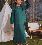 The Rimba Raya Girl Kurung Top Dark Green - Umbi