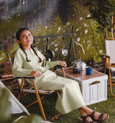 The Rimba Raya Girl Kurung Top Matcha Green - Umbi