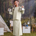 The Rimba Raya Girl Kurung Top Matcha Green - Umbi